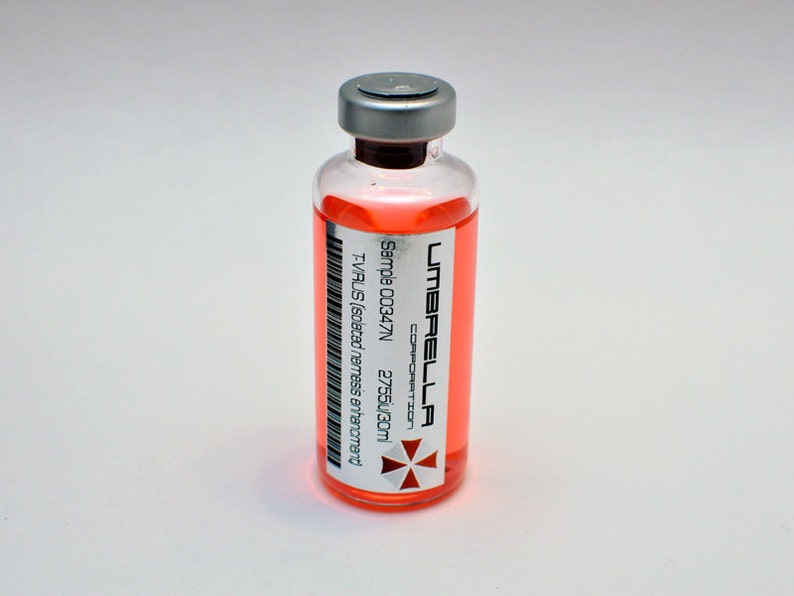 Resident Evil - Umbrella Corporation T-Virus, Anti-Virus, and T-Virus (Isolated Nemesis Enhancment) Vial Prop